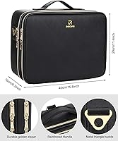 Vista 6 de Relavel Estuche de maquillaje grande para maquillaje, estuche de tren profesional de 16.5 pulgadas, organizador de cosméticos de viaje, soporte