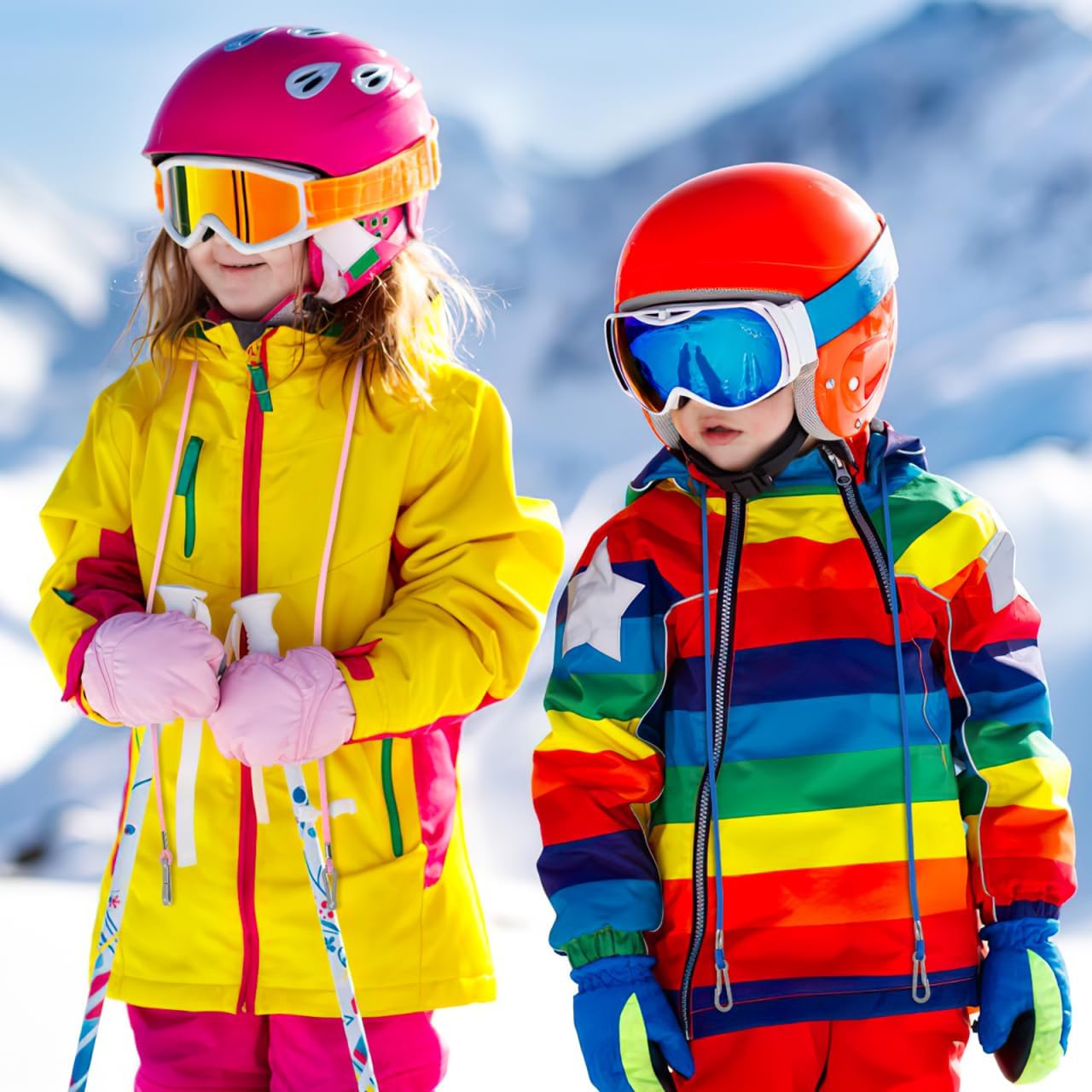 POPETPOP Glove Clips 2-Pack Adjustable Elastic Strap – Anti-Lost Lanyard Keeps Kids’ Mittens Attached for Skiing, School & Play – Fits Toddlers to Youth