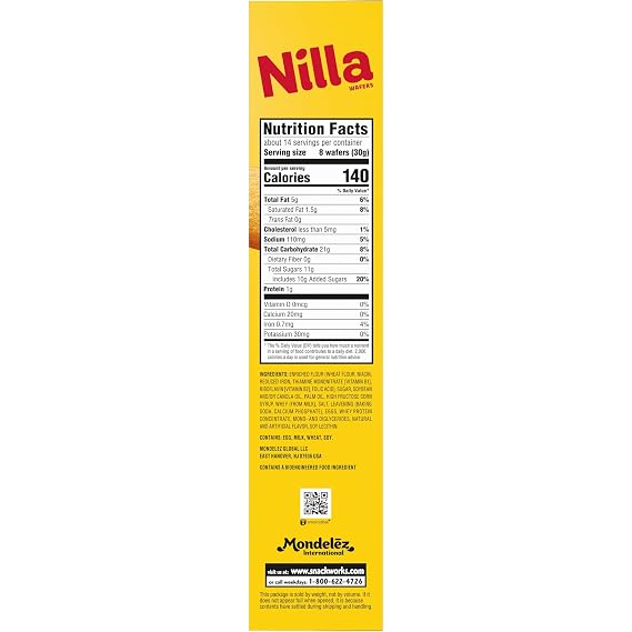 NILLA Wafers Cookies, Vanilla Wafers, Family Size, 15 oz