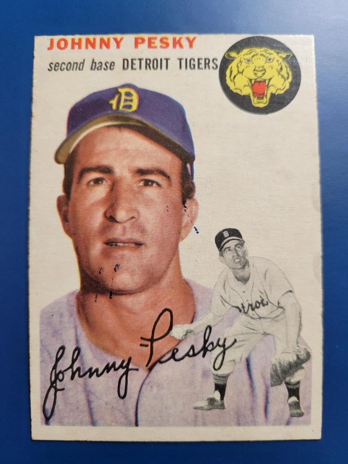 Johnny Pesky 1954 TOPPS BASE SET #63 DETROIT TIGERS! - Baseball Cards