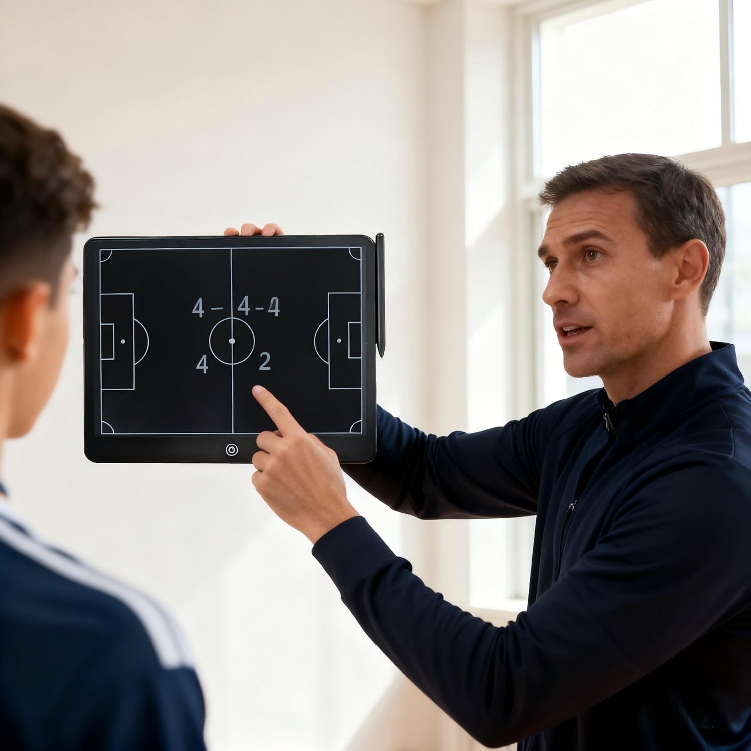 【16’’ Reusable Soccer Coaching Board】 Portable LCD Soccer Clipboard for Coaches | Youth School Team Tactical Training Board with Pen