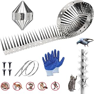 2 Pack 40 Inch Bird Spikes for Outside, Biupky Bird Deterrents for Outside，Squirrel Baffle, Bird Deterrent Devices Outdoor to Keep Birds Squirrel Raccoon Snake Cat Away