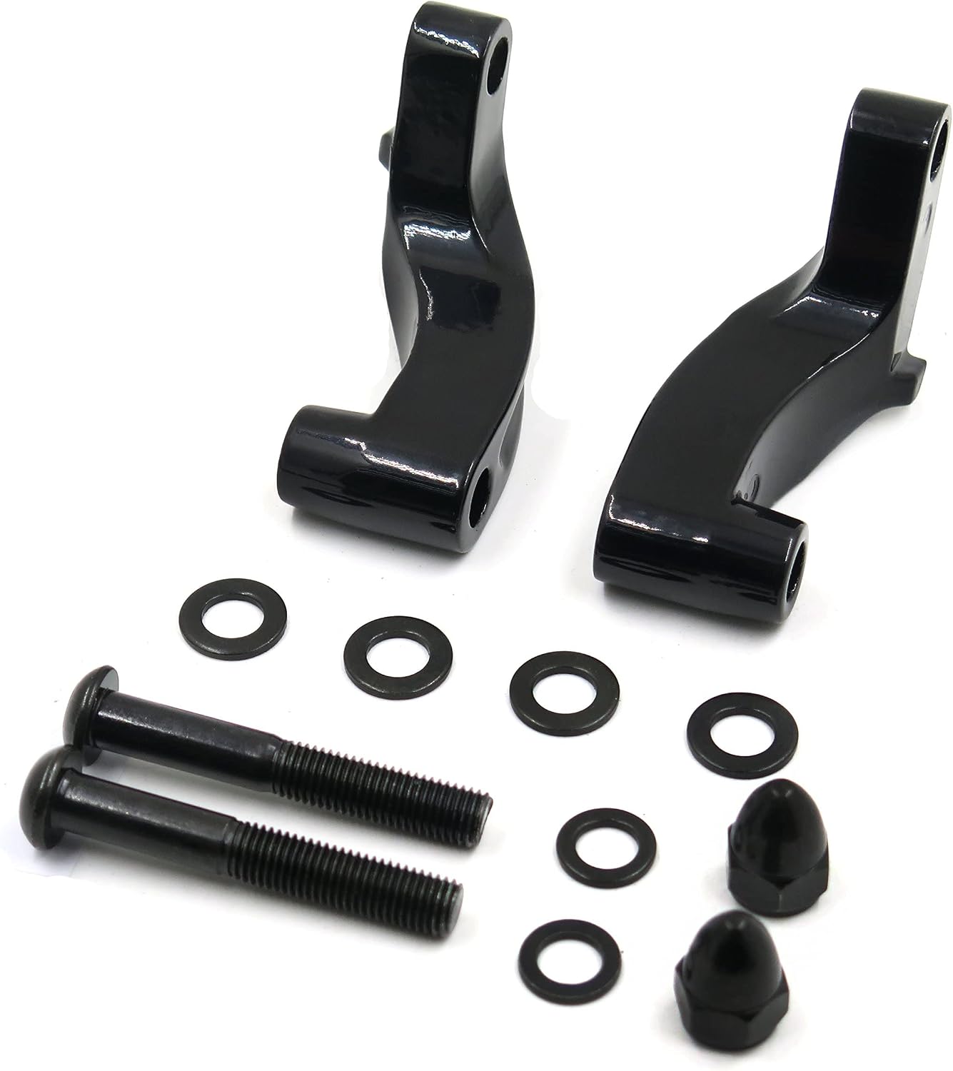 MT387-BK Black Mirrors Mount Adapter Compatible with H-D Heritage Flstc Fxcwc Super Glide Fxdc Wide