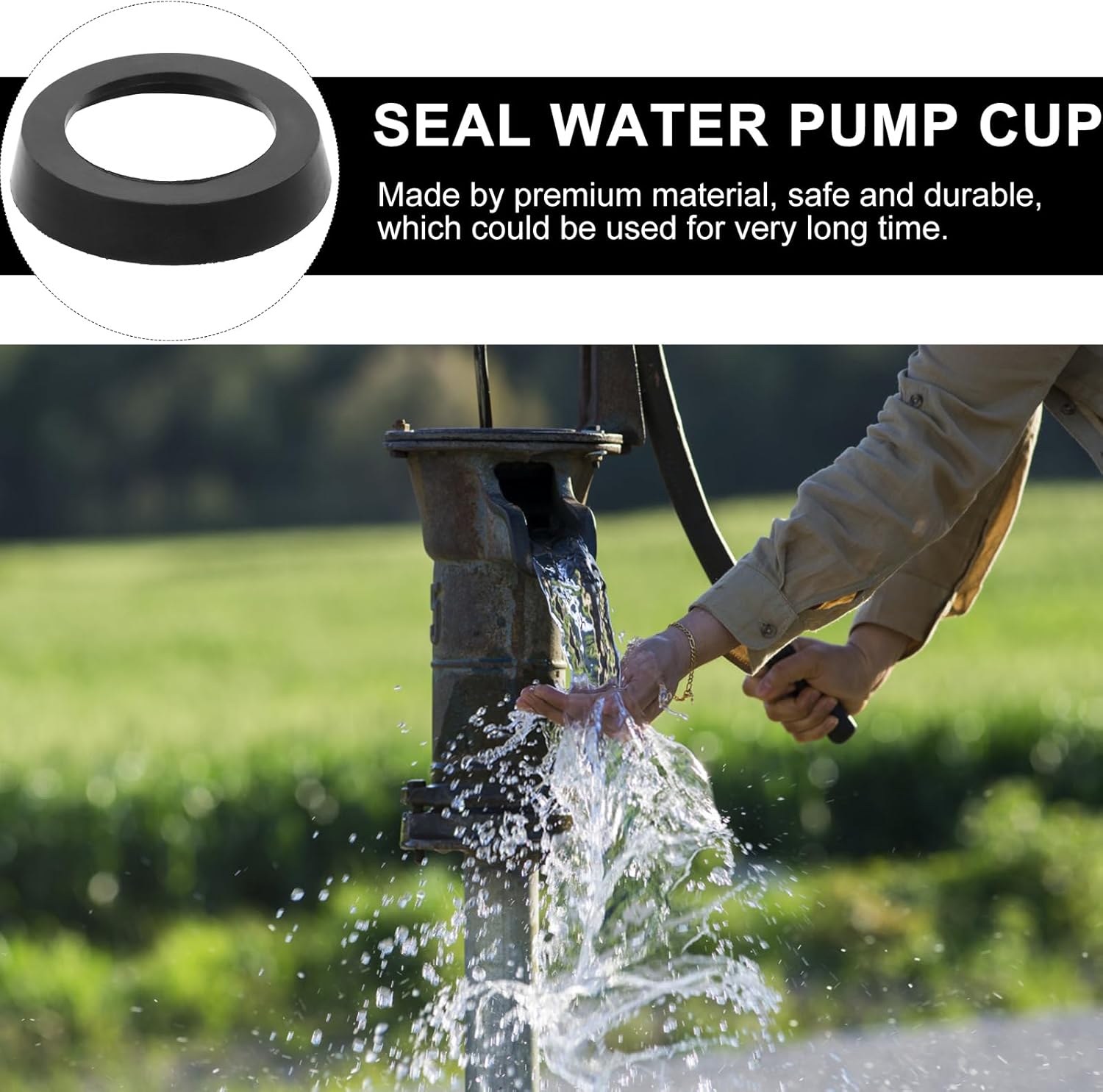DOITOOL Universal Hand Pressure Pump Seal Cup Replacement 3.14X3.14X0.55In Water well Pump Leather Accessory for Manual Water Pumps