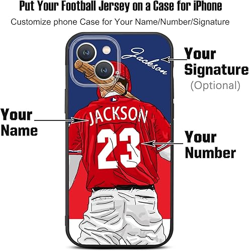 Miniatura 2 de Funda de béisbol personalizada con nombre y número para iPhone 17 Air 16 15 Pro Max 14 13 Mini 12 11 Xs Xr SE3 8 7 6 Plus, silicona líquida con