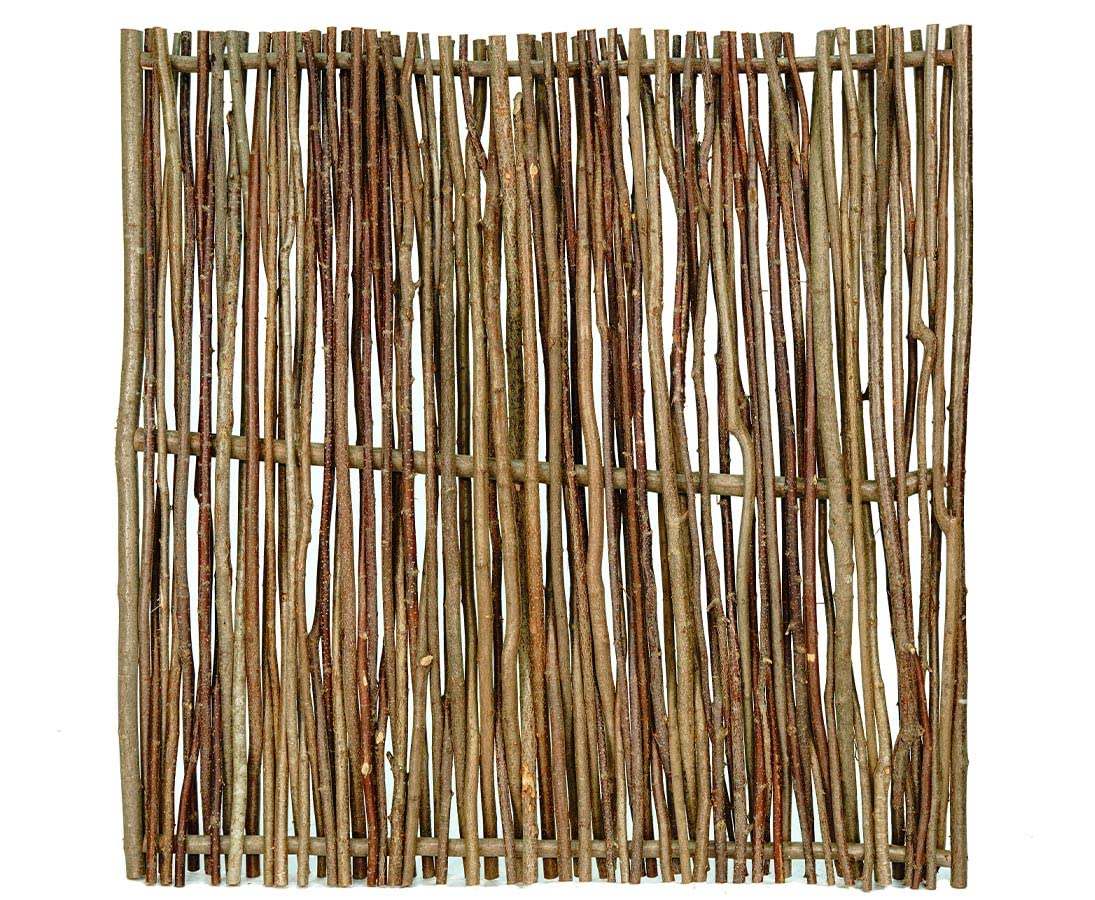 Haselnusszaun Sichtschutz 150 x 150cm - Sichtschutzzaun Element aus Haselnuss made in EU