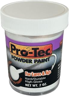 Pro-Tec Powder Paint for fishing Lures and Jigs Powder Coating for Jig Head, High Gloss Finish,Easy-to-Use Fishing Lure Paint 2 Ounce (Pro-Tec River Shad Reflection 2oz)