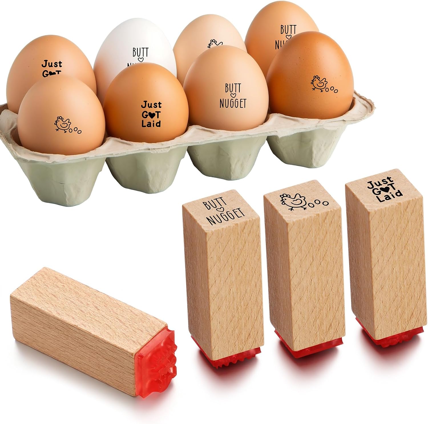 3 Pcs Fresh Egg Stamp 3/5 Inch Small Mini Stamp Chicken for Chicken Coop Stamper Home Farm Supplies Scrapbooking Card Making Planner