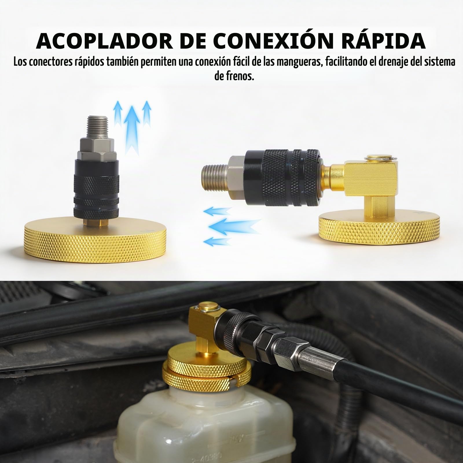 BELEY 20PCS Kit Adaptadores Purga Frenos con 3 Acoples Universales, Juego Herramientas Purga Cilindro Maestro para Purificador Frenos Automóvil