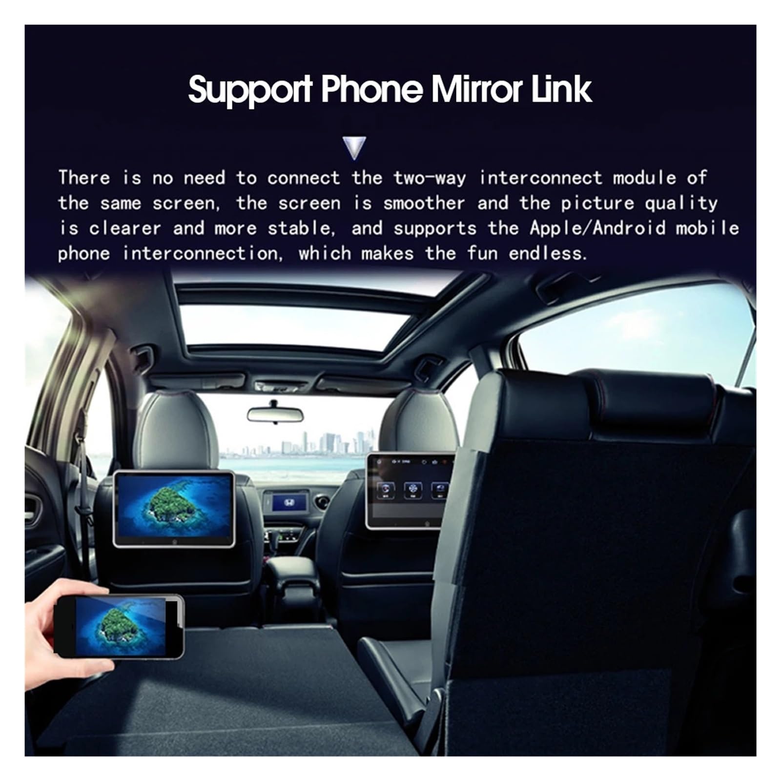 Estéreo De Coche 10 Pulgadas con Bluetooth For TV, Reproductor Multimedia MP4, MP5, Monitor Reposacabezas, Pantalla Automática, Mirror Link FáCil Instalación para Viajes