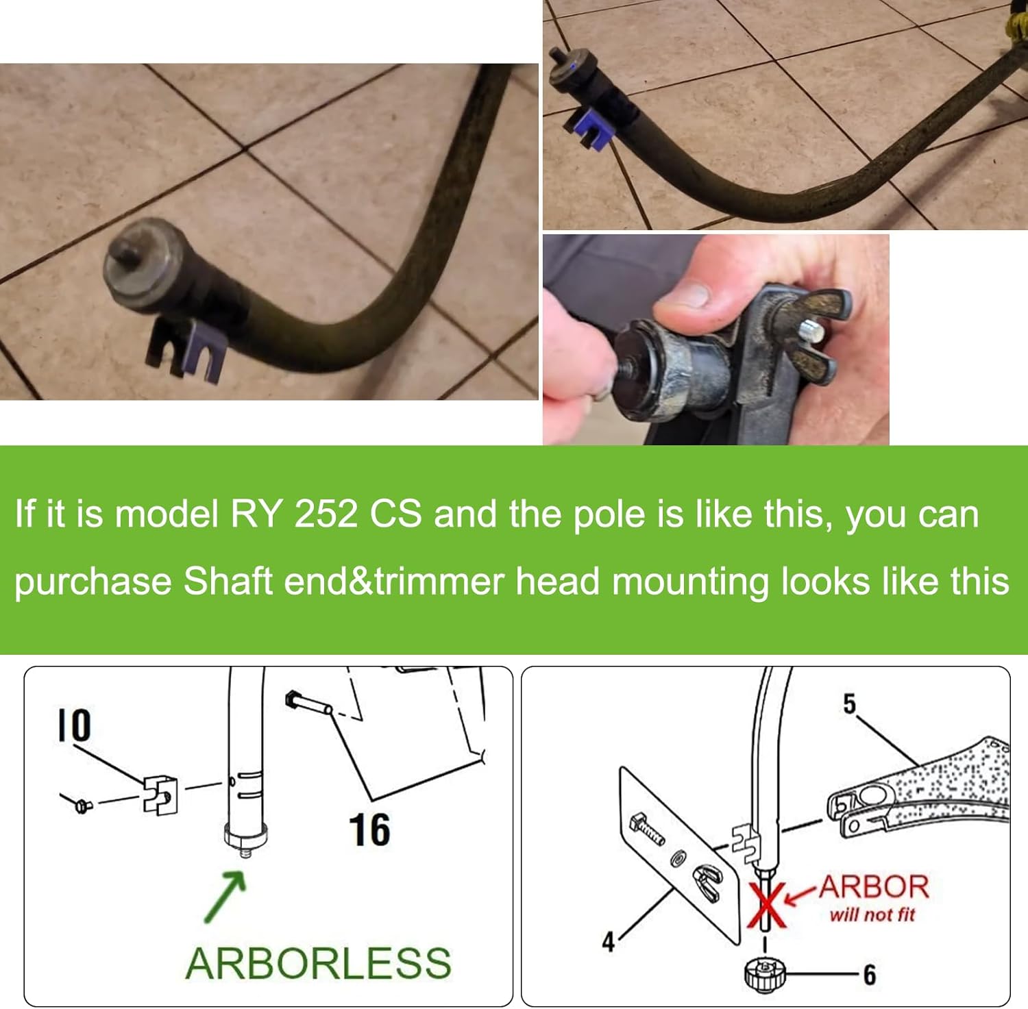 2Pc Arborless Trimmer Head for Ryobi RY4CCS 4 Cycle Curved Shaft Gas Trimmer RY252CS RY252CSVNM 25 cc 2-Stroke Trimmer,Replacement 311759011 for Homelite 26CC ut26csl3vnm view 5