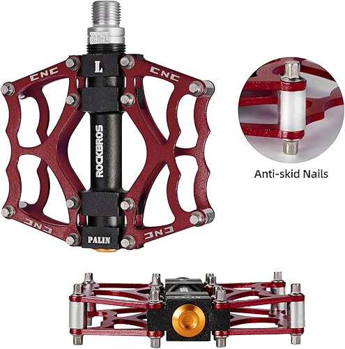 Miniatura 6 de ROCKBROS Pedales de bicicleta de montaña Pedales MTB CNC antideslizante ligero aleación de aluminio Pedales de bicicleta rodamientos sellados