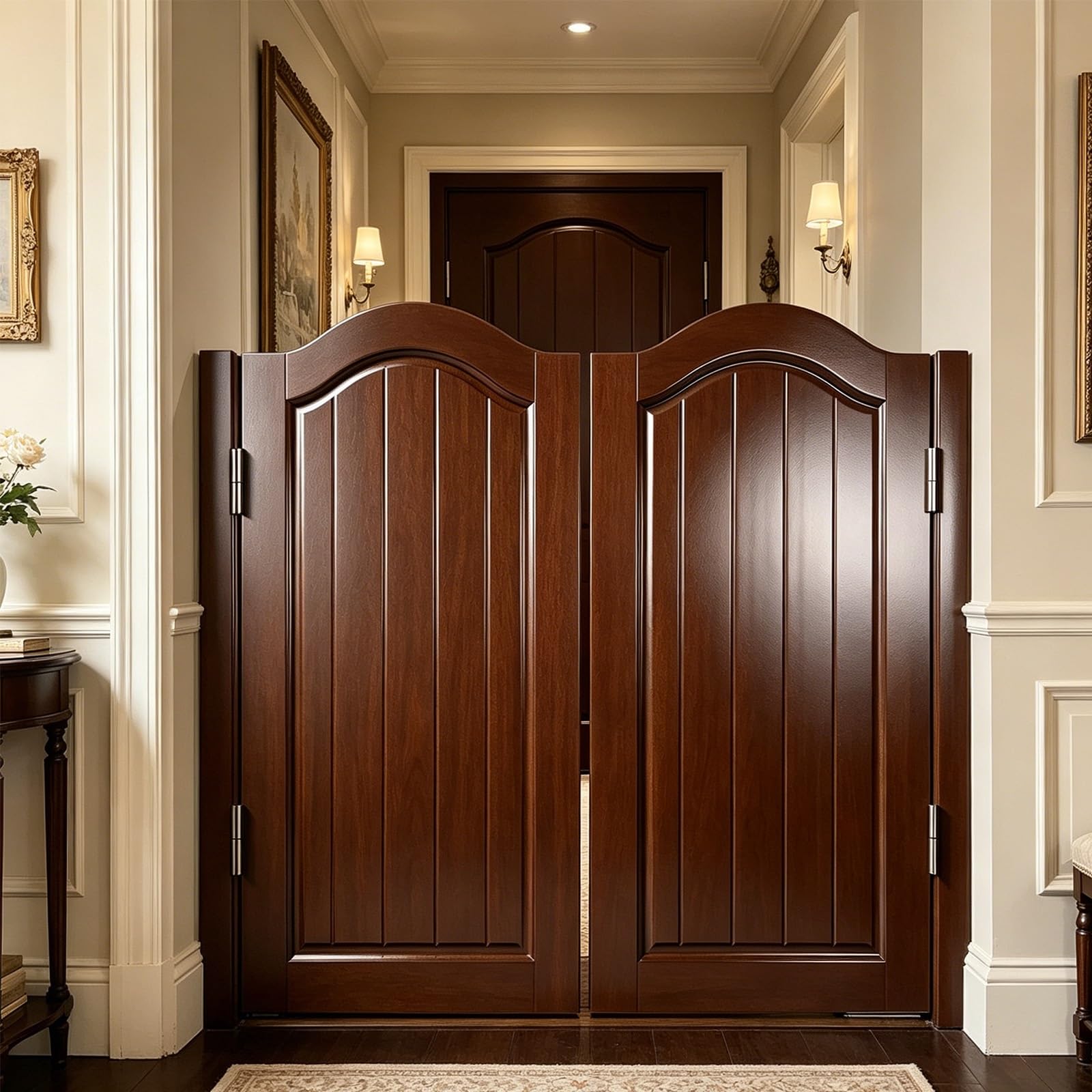 Swinging Half Doors for Doorway, Wood Saloon Swinging Doors with Hinges, Auto-Close Design, 2-Panel Swing Doors for Porch, Kitchen, Bar, Cafe, Hallway & Entrance(G,56x35.4in(W x H))