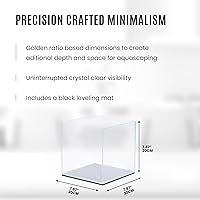 Vista 4 de Tanque Ultra Claro Sin Borde UNS - 2.1GAL 8L - 7.87x7.87x7.87 20x20x20 CM, Espesor de Vidrio de 5mm, Incluye Alfombrilla Niveladora - Tanque