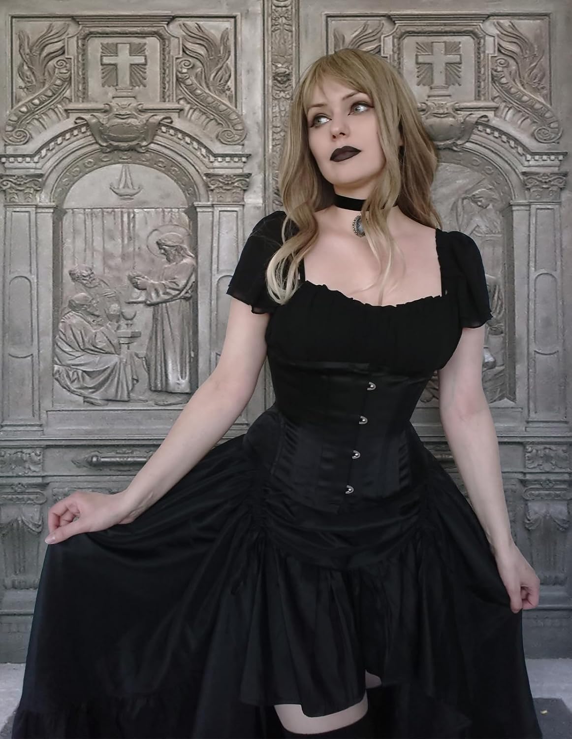 Scarlet Darkness Women Renaissance Shirt Off Shoulder Flutter Short Sleeve Top Summer Square Neck Peasant Blouse - Image 3