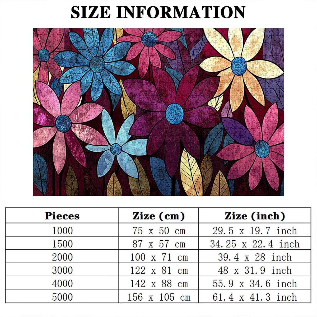 Puzzle 2000 sztuk kwiat dla dorosłych, abstrakcyjne drewniane puzzle dla dorosłych, trudne drewniane łamigłówki, rodzinne gry edukacyjne, łamigłówki z pudełkiem na prezenty dekoracje do domu, prezent