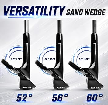 Roykaw Full Face Golf Wedges, Golf Wedge Set or Single Wedge, 50/52/54/56/58/60 Degree Forged Golf Gap Wedge Sand Wedge Lob Wedge Golf Clubs, CNC Milled Face for Max Spin, Right Handed