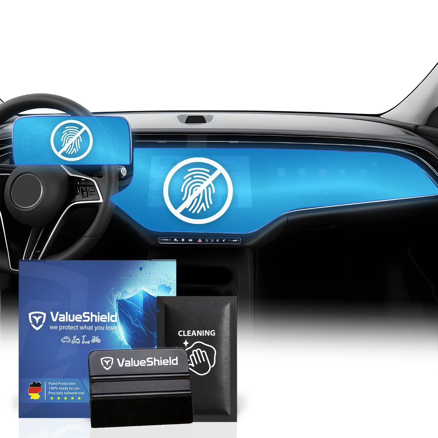Pellicola protettiva per display anti-impronta adatta per Mercedes Classe E W214, S214, X214 2023-2030: schermo super schermo, tacho, radio, multimedia, navigazione, schermo, infotainment touch screen