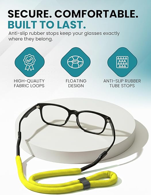 Amazon.co.jp: Sports Vision World 浮くメガネストラップ 蛍光/ネオン