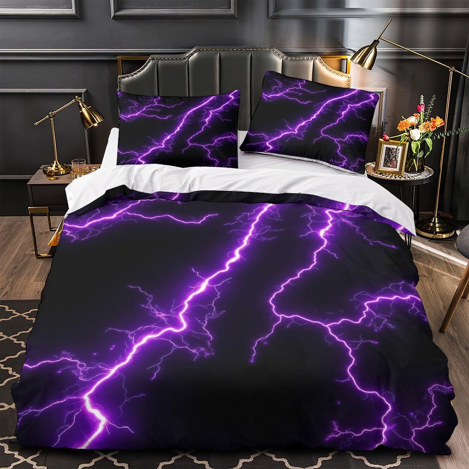 Parure de lit éclairs violets pour transformer l'ambiance d'une chambre