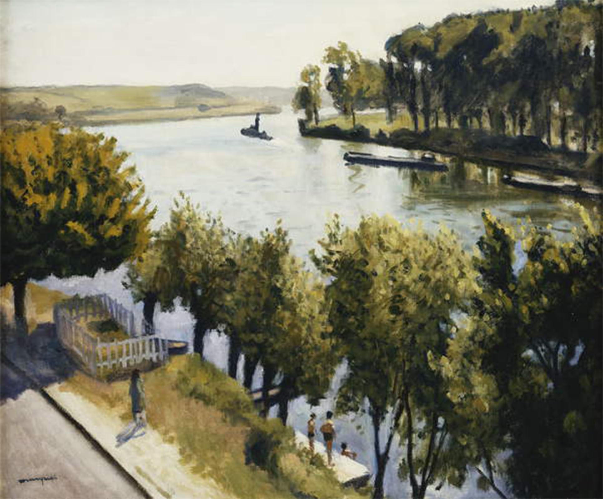SERENDIPITP Aesthetic Poster Photo Wall Print Retro Picture the Seine At Frette Montigny by Albert Marquet Modern Wall Artwork for Home Decor 60x90cm