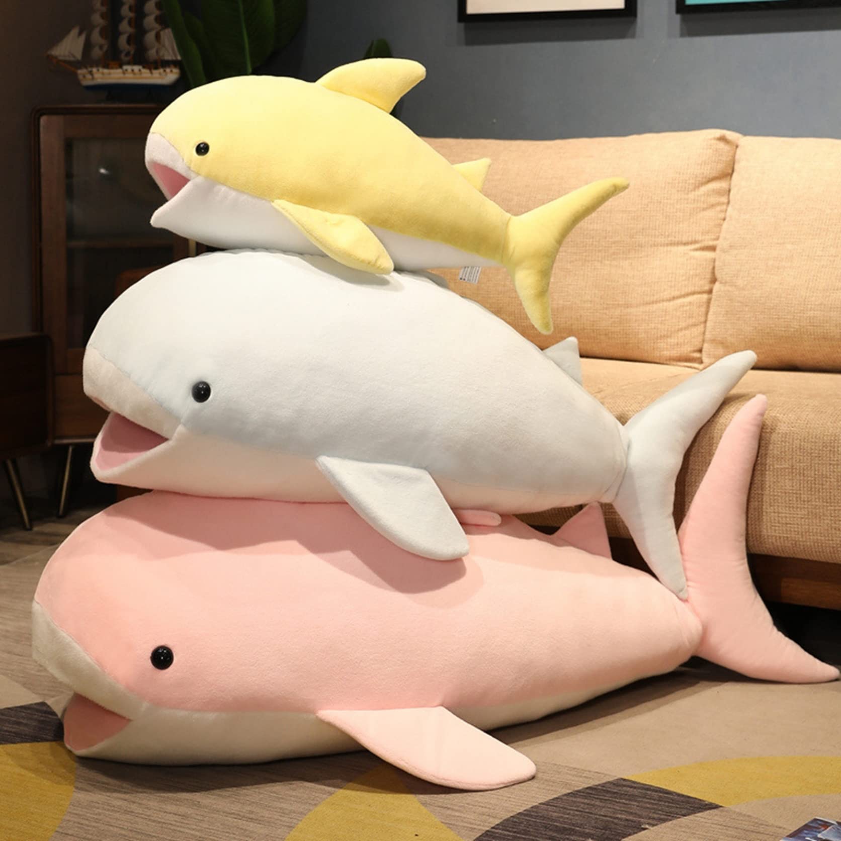 Amazon.co.jp: ぬいぐるみ 縫い包み 抱き枕 可愛い サメ クジラ 太った 