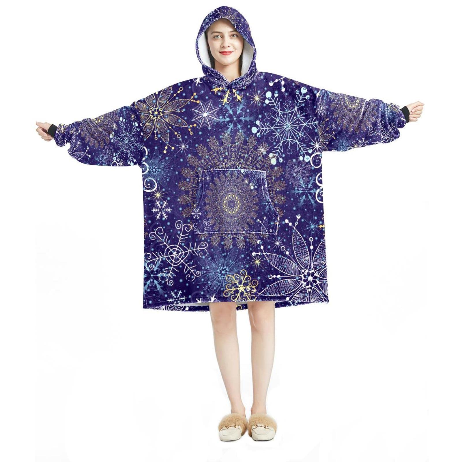Sweat à capuche surdimensionné chaud en flanelle sherpa avec poche hiver