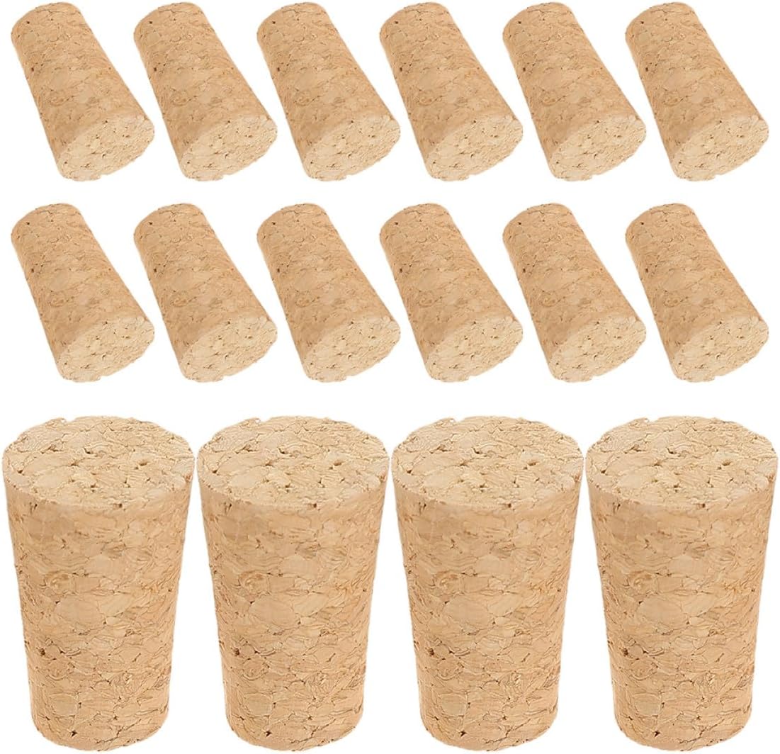 30pcs High-density Synthetic Cork Stoppers Reusable Wine Bottle Cork Plugs Leakproof Seal for Red Wine and Sparkling Bottles Tapered 2.2x1.8x3.5cm Storage Jar for Home Bar