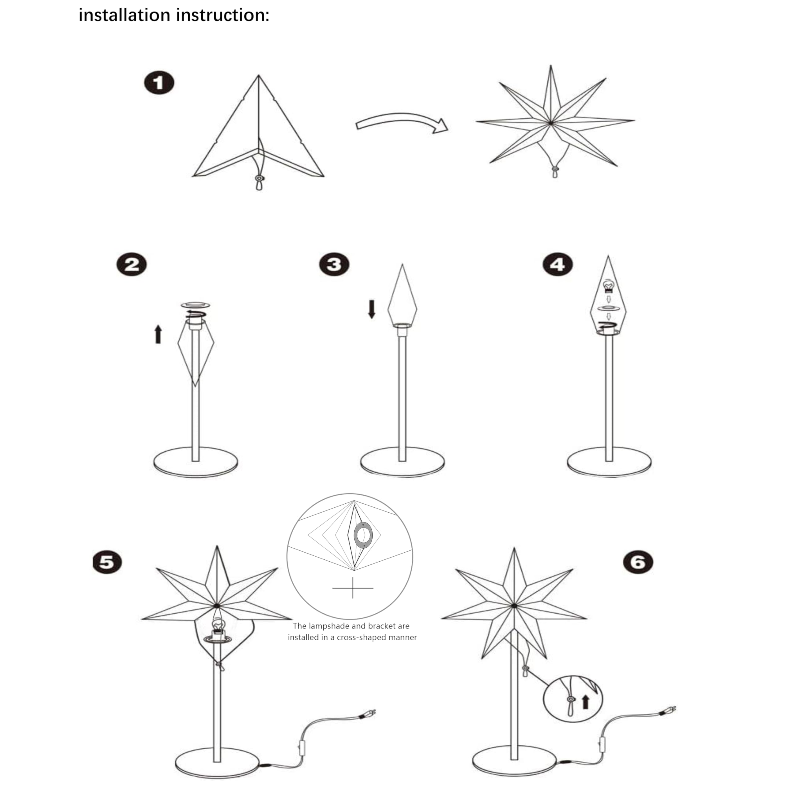 Stehender Weihnachtsstern Beleuchtet - LED Papierstern Weihnachten Tischlampe für Weihnachtsdeko Innen Fenster， Leuchtsterne Deko, Weihnachtsbeleuchtung Lichterkette, Weiß