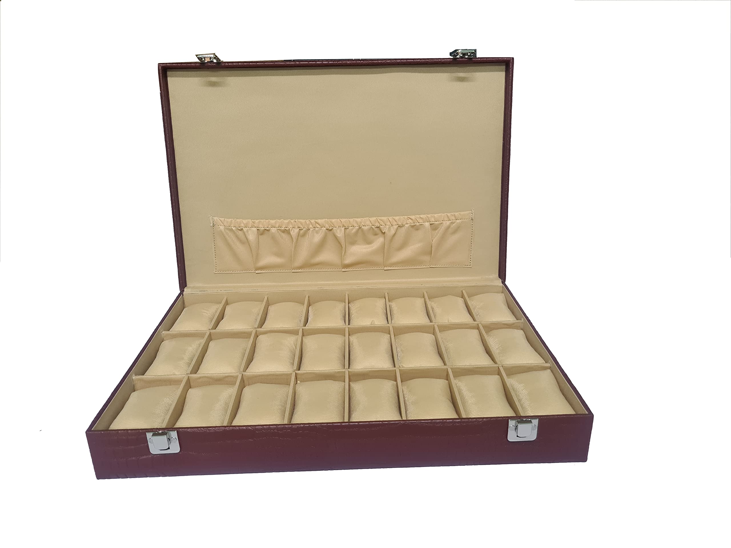 essart Sarvika Mens and Womens Watch Box Holder Organizer Case In 24 Slots of watches In PU Leather with Premium Maroon color (B0C4B5VQ9R) Amazon Price History, Amazon Price Tracker