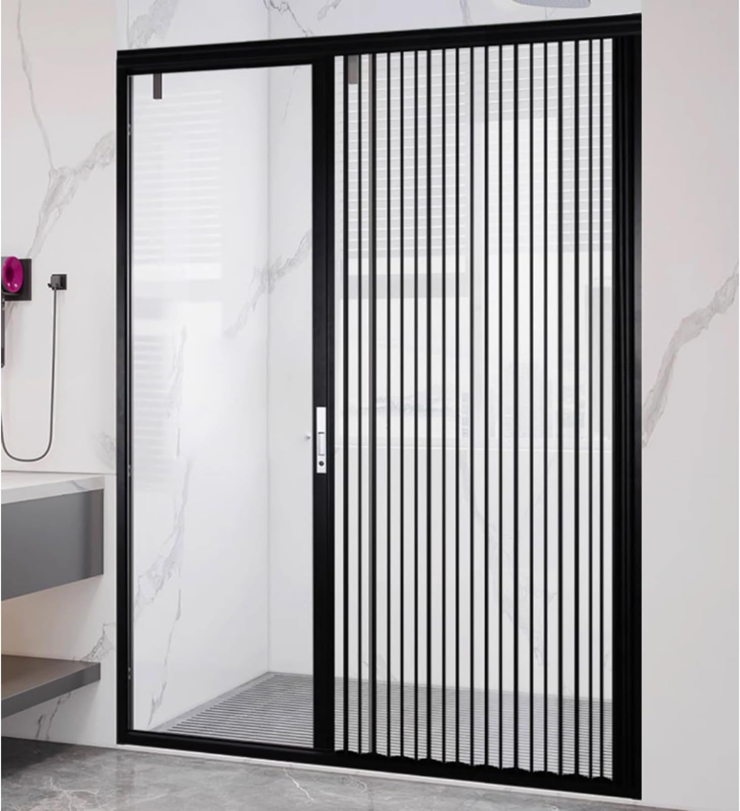 Transparent Crystal Panel Folding Sliding Door, Acrylic Locking Invisible Accordion Doors for Bathroom Toilet Bathroom Partition, Indoor Outdoor Clear Room Divider Door(W 60in/152cm,H 76in/193cm)