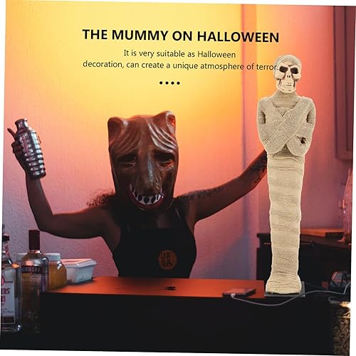 Miniatura 7 de IMIKEYA Estatua de cadáver Tutankamón, 1 unidad, momia de Halloween, cuerpo humano, tela del antiguo Egipto, adorno de Halloween para decoración del