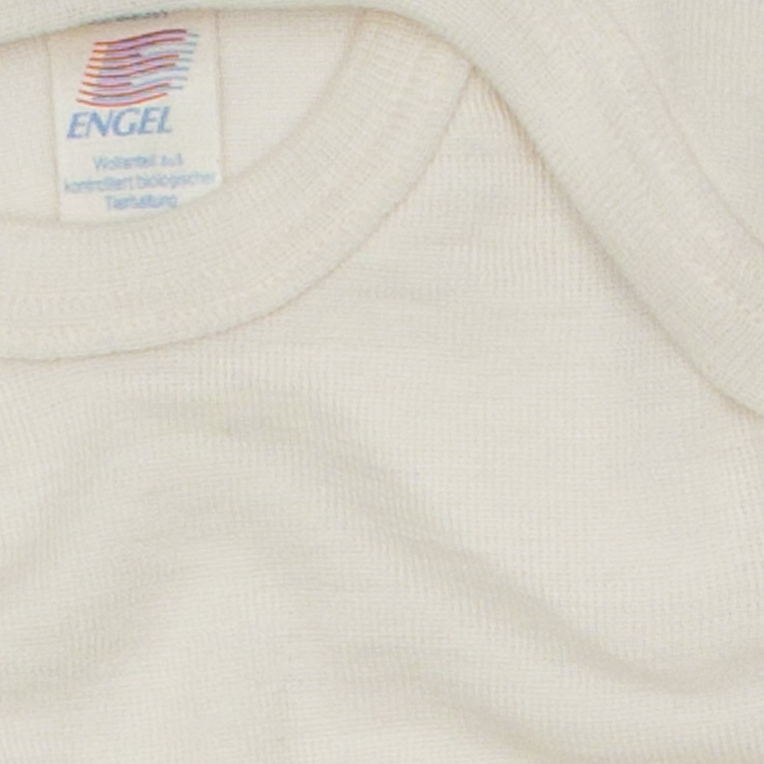Engel Natur, body per bambini a maniche lunghe, 70% lana (kbT), 30% seta (2-3 anni, ecrù)