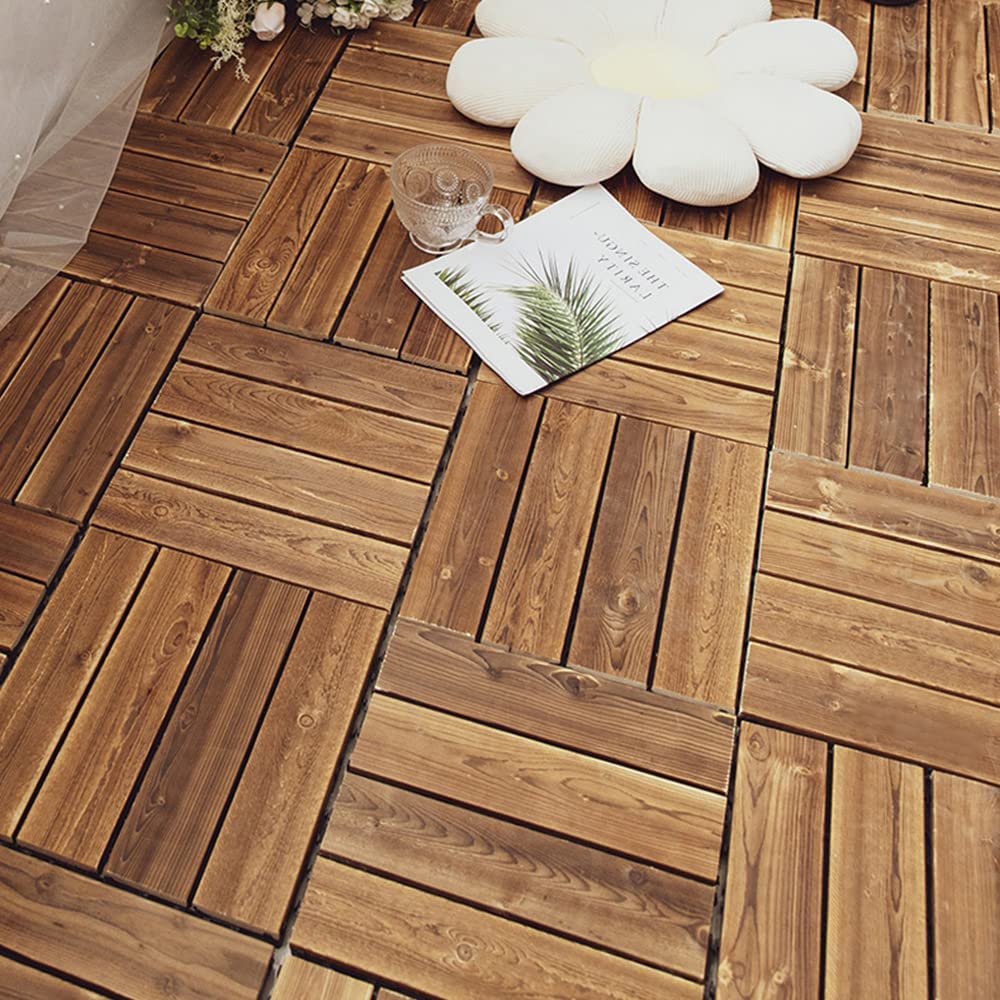 Amazon.co.jp: ウッドパネル 【7枚 1箱】 ウッドデッキ ウッドタイル