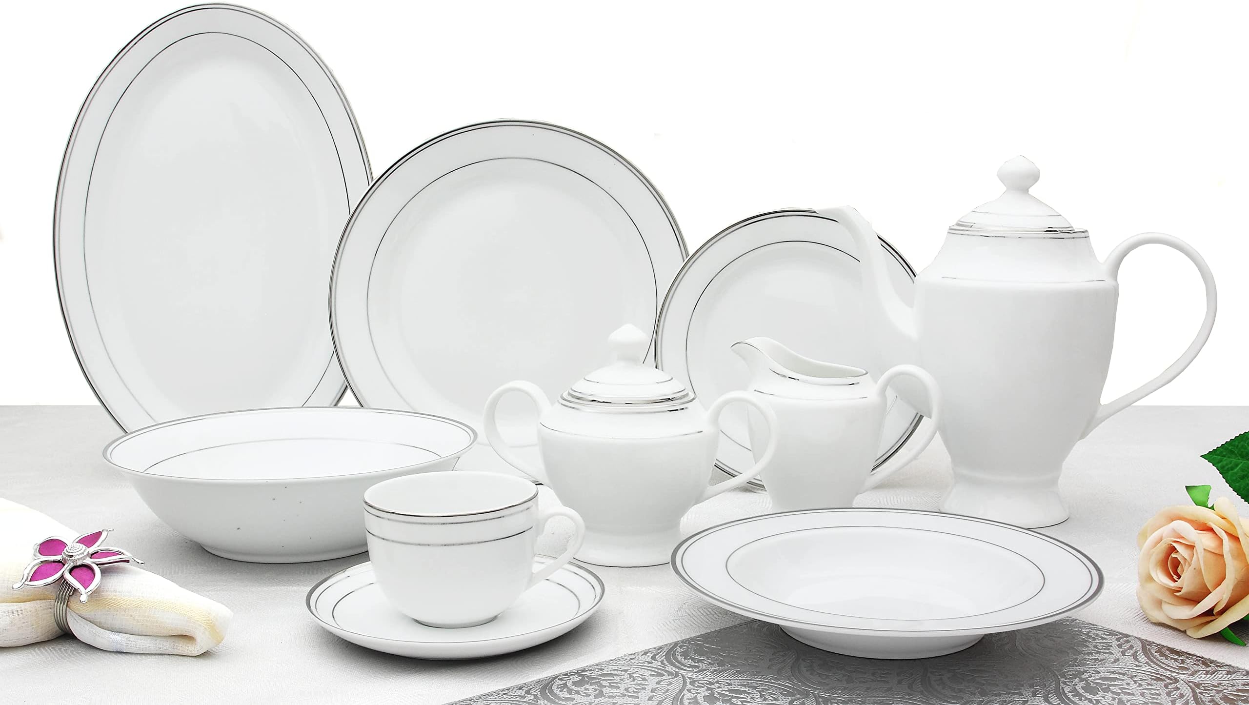 HorselaneDinner Set 47Pcs Silverline