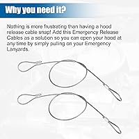 Vista 4 de X AUTOHAUX Cable de liberación de capó de emergencia para Chevrolet Corvette C4 1984-1996 Reemplaza RP604802