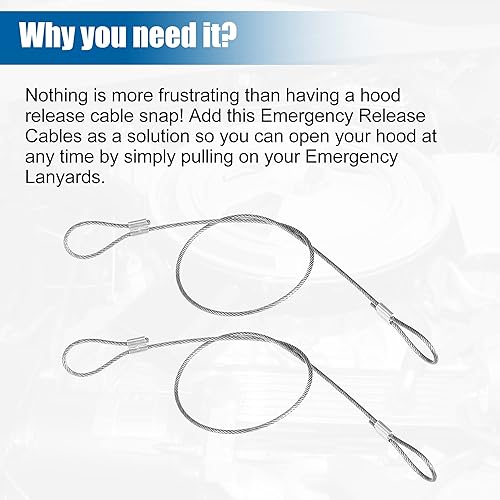 Miniatura 4 de X AUTOHAUX Cable de liberación de capó de emergencia para Chevrolet Corvette C4 1984-1996 Reemplaza RP604802