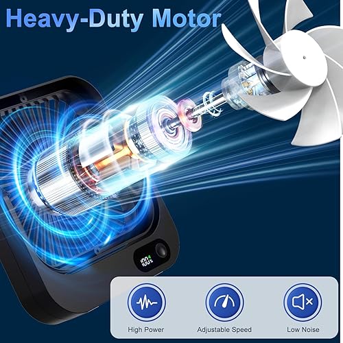 Miniatura 6 de Ventilador de crucero magnético, 8-12 horas de funcionamiento Imprescindible ventilador aprobado para cruceros esenciales 2025, viaje portátil para