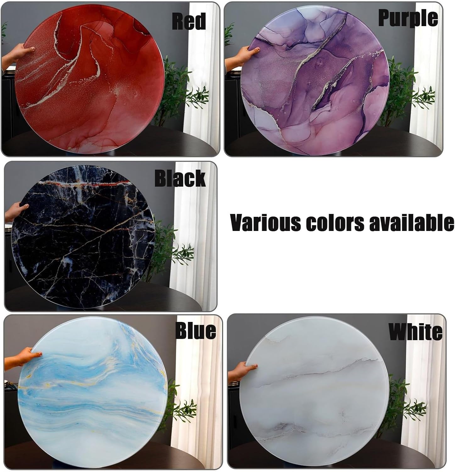 Round Tempered Glass Table Top, Round Glass Dining Table Top, Round Tempered Glass Table Top, Round Glass Table Top, Tempered Glass Table Top, Round Flat Glass, Double Tempered Glass ( Color : Red , S