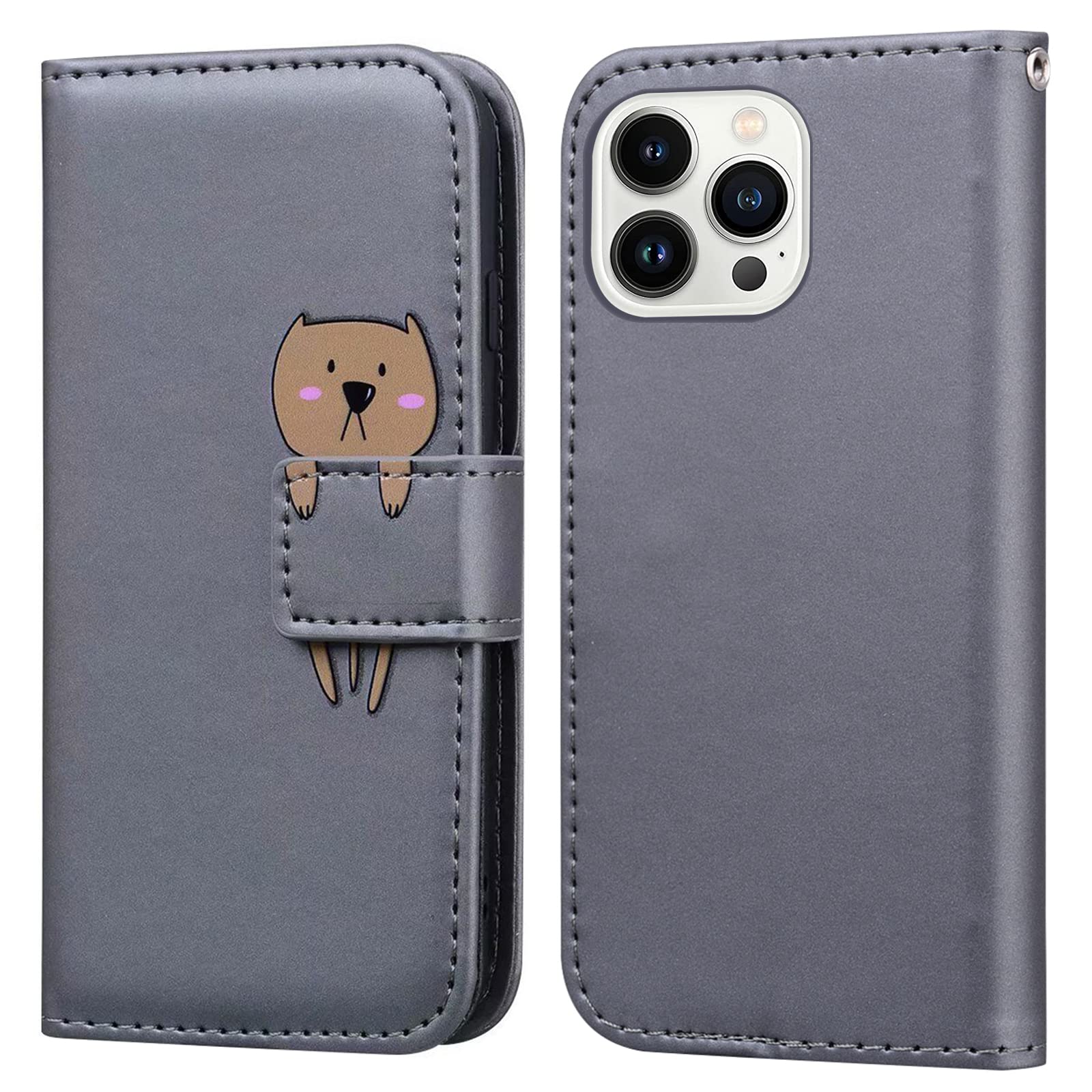Leder-Handyhülle Mit Magnetverschluss Für IPhone 13/14 – 3 Kartenfächer & Standfunktion