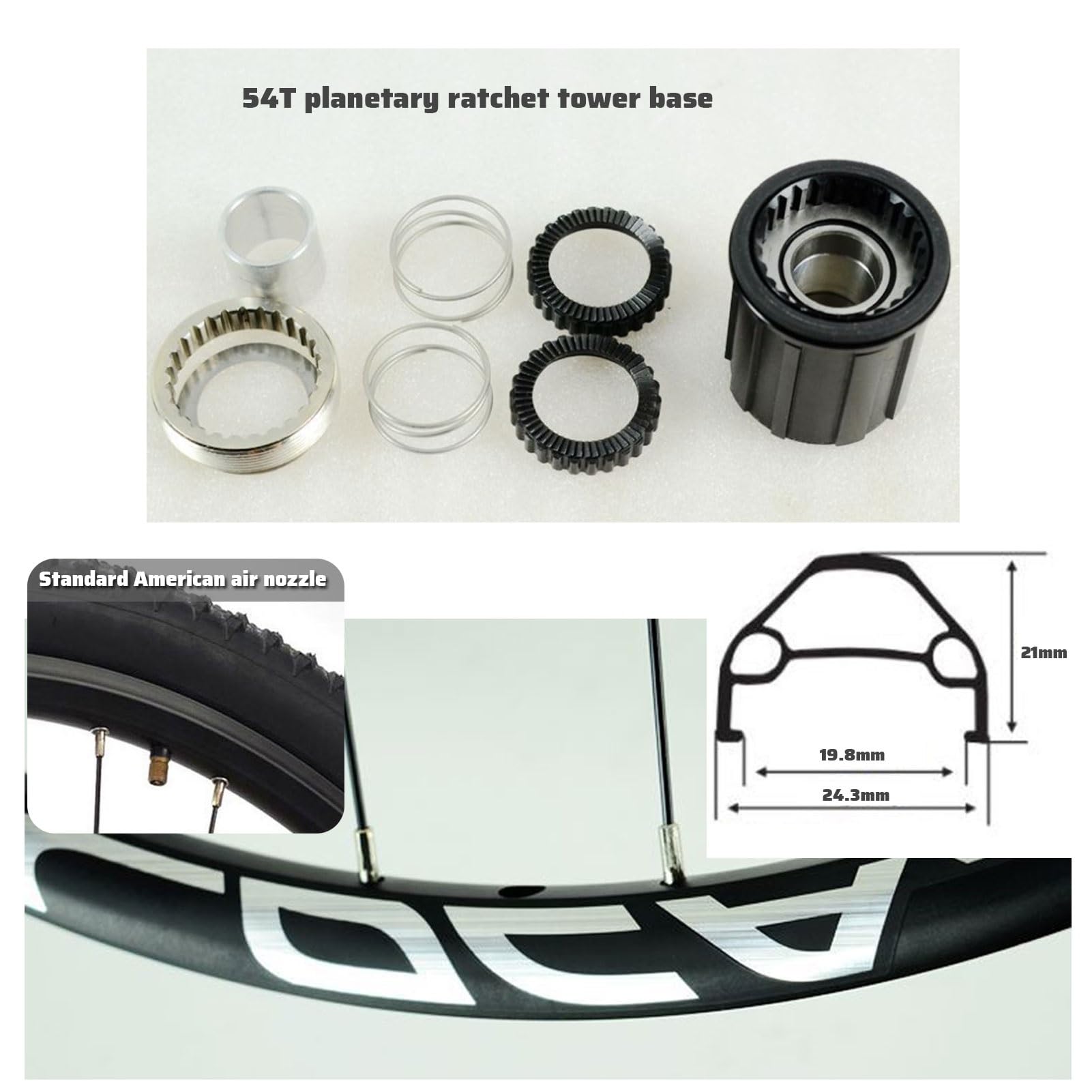 Set di ruote MTB da 26/27,5/29 pollici, in lega di alluminio, con perno passante per freno a disco Mid Lock, anteriore 15 * 100 mm, posteriore 12 * 142 mm, per pneumatici da 1,25 a 2,125 pollici.