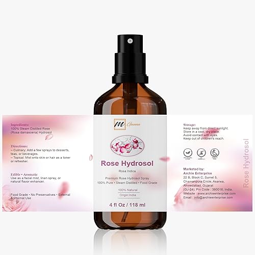 Miniatura 2 de mGanna Pure Rose Hydrosol 4 fl oz  4.0 fl oz esencia floral natural para la belleza