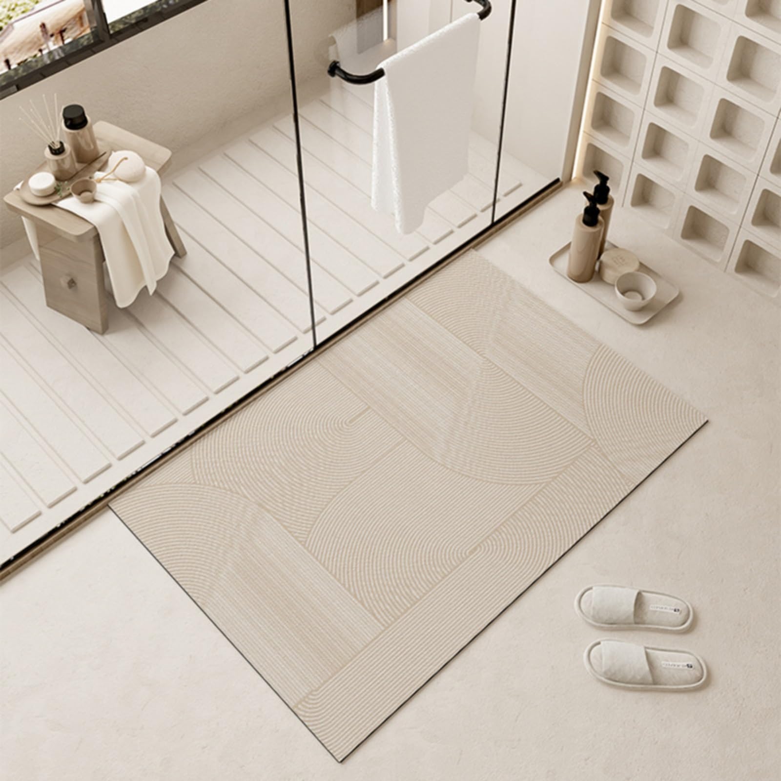 Tapis de baignoire fin séchage rapide et tapis de bain antidérapant