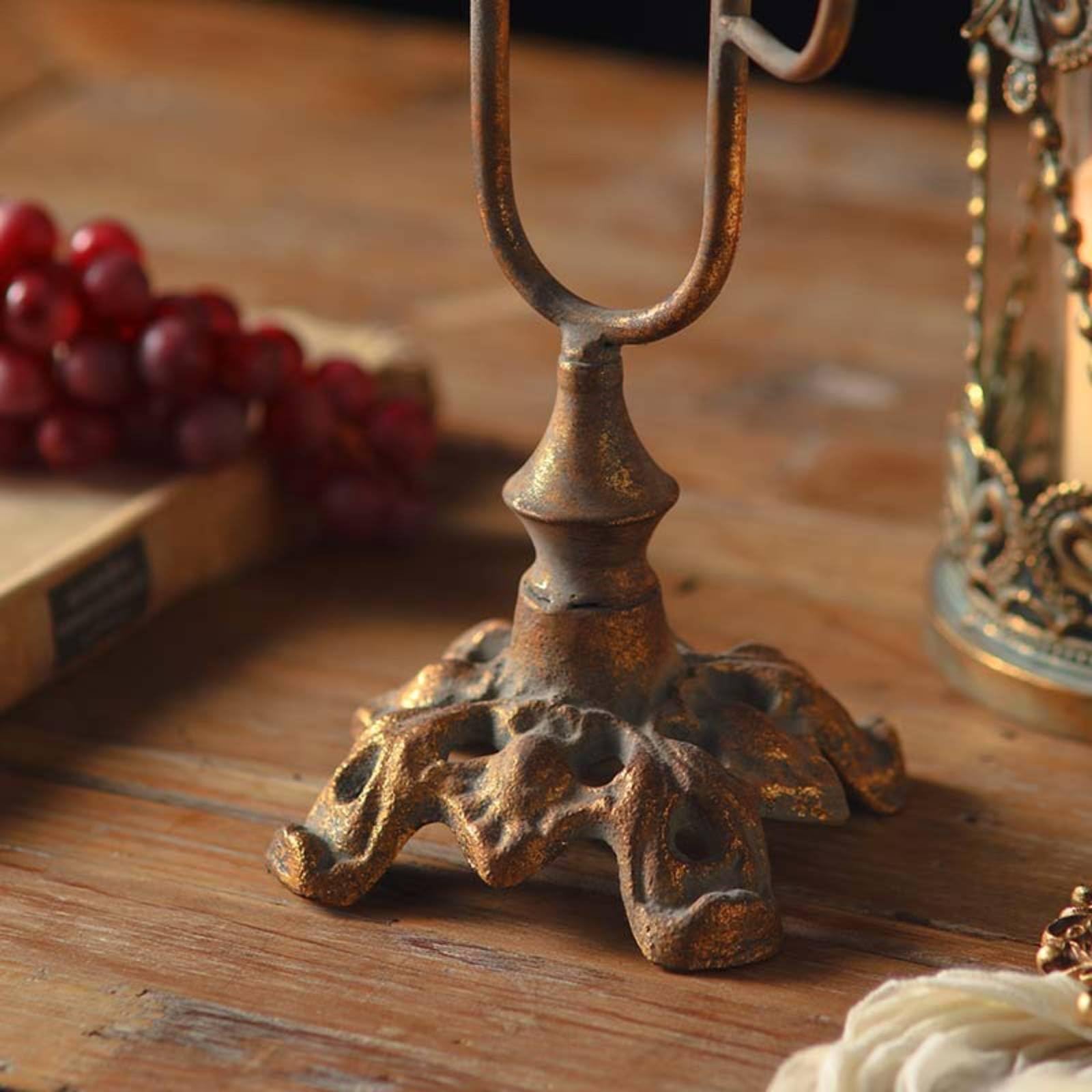 harayaa Candelabro Decorativo Portacandele Candelabro Candeliere Supporto Portacandele in Metallo Stile Europeo Elegante con per Candele Lunghe per Tavola Ricevimenti Natale Soggiorno Ristorante