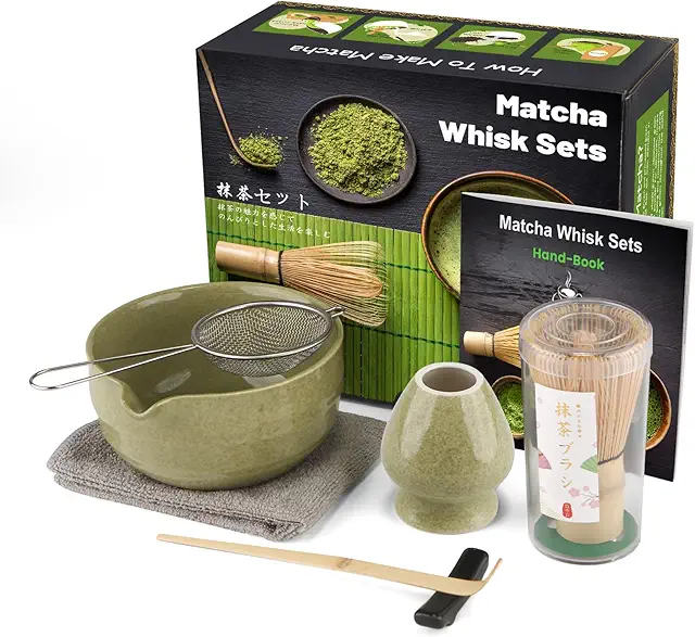 7-Piece Matcha Set for Ceremony - Complete Japanese Tea Kit with Bamboo Whisk