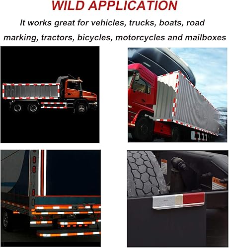 Miniatura 4 de DOT-C2 - Cinta reflectante, rojo y blanco, 2 pulgadas x 30 pies, impermeable, cinta de seguridad de visibilidad, cinta reflectante de advertencia