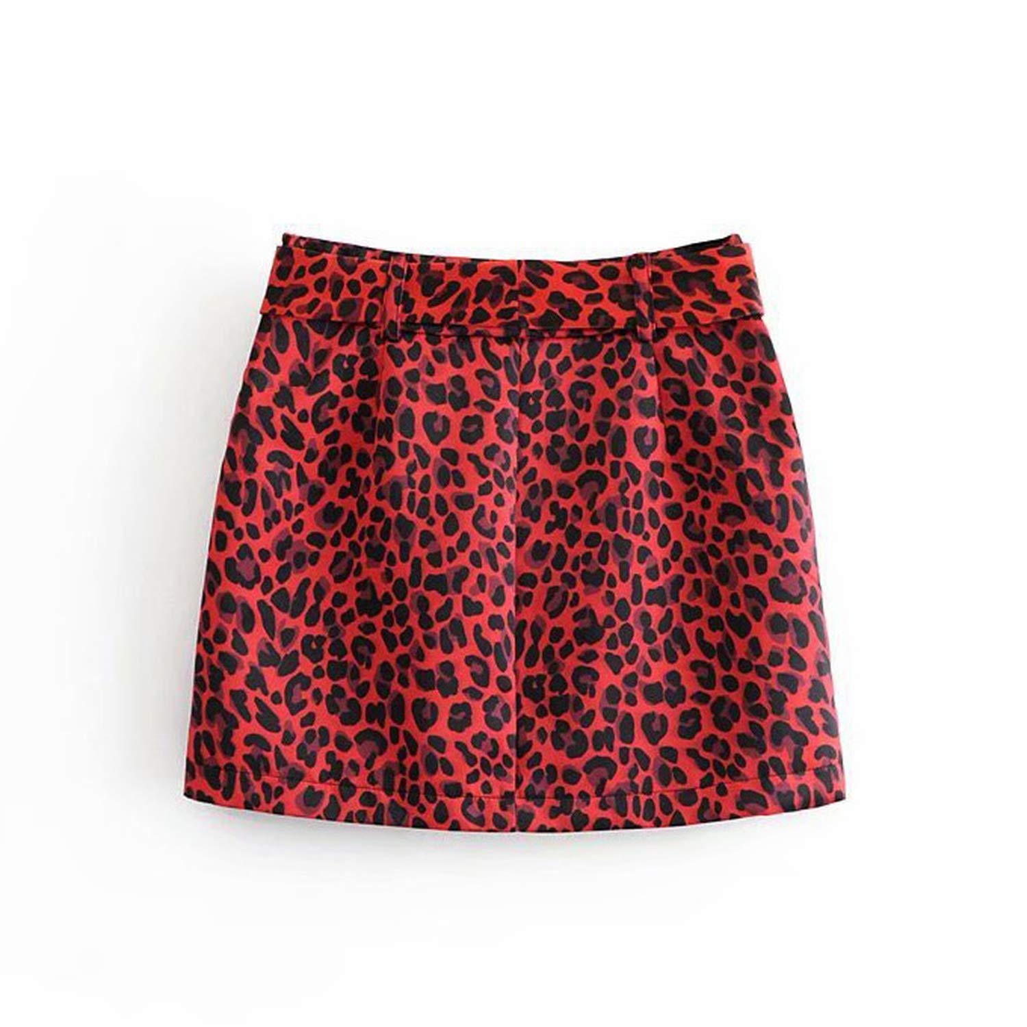 red leopard print skirt