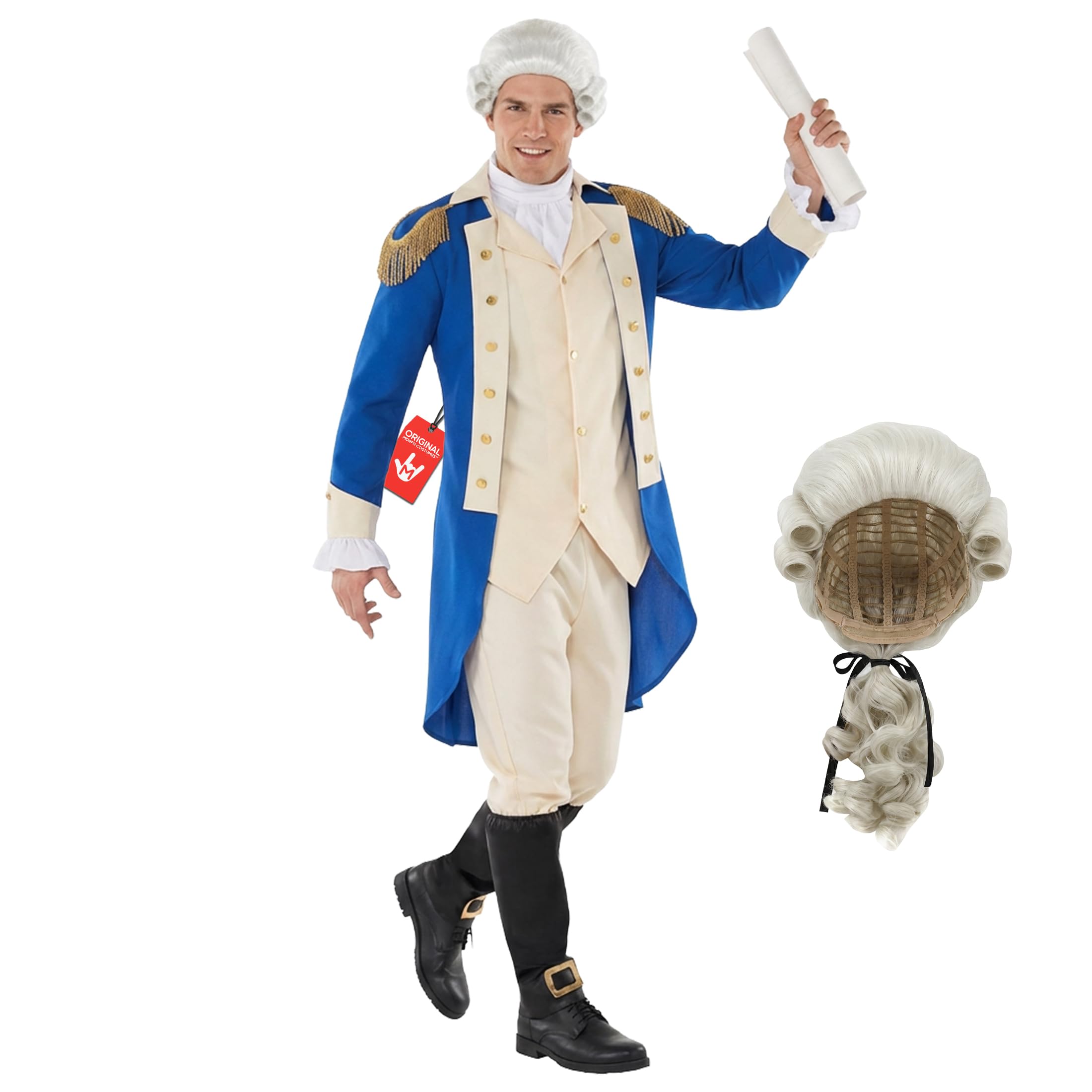Morph Costume George Washington Uomo, Costume Storico Halloween Uomo