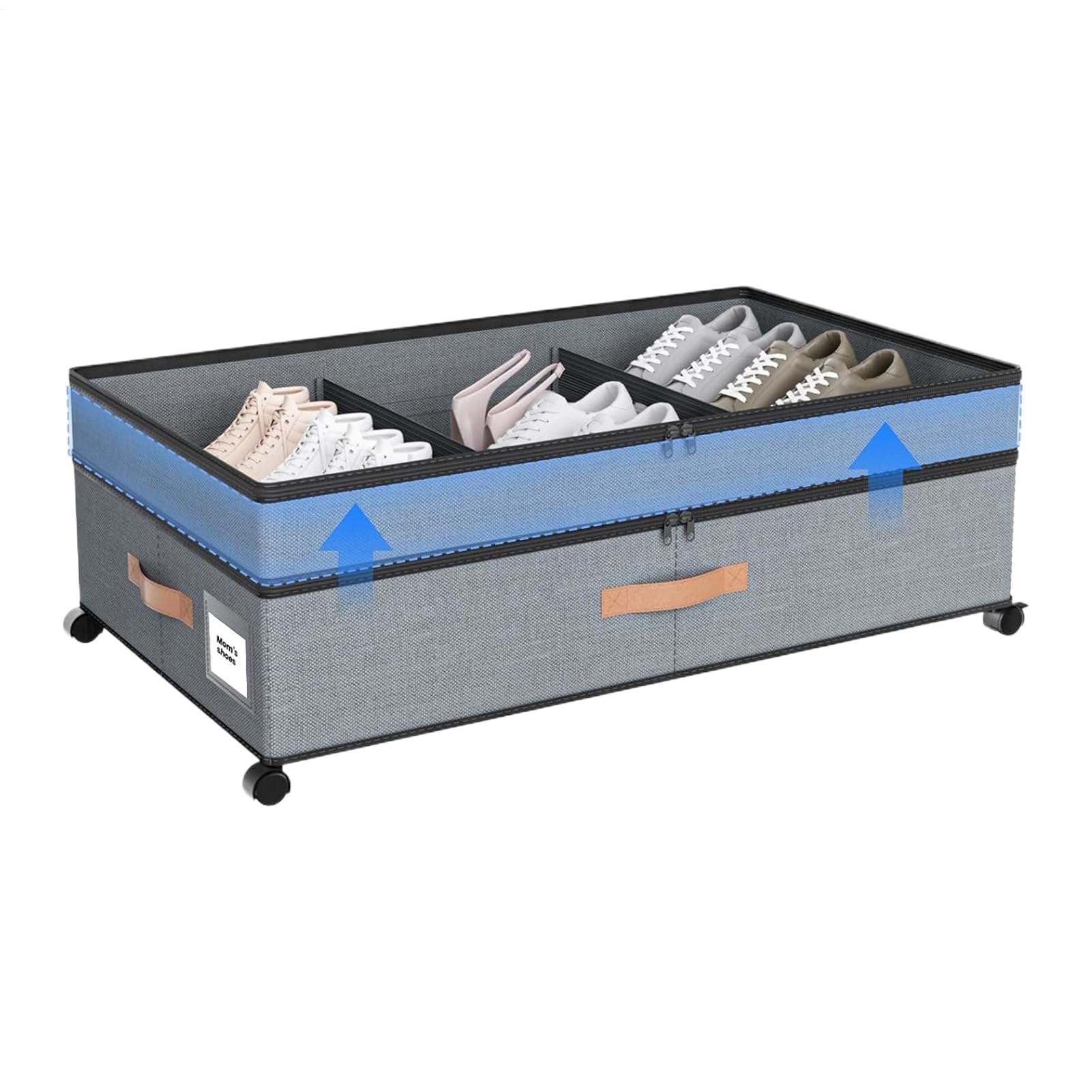 Contenitore Per Sotto Il Grande Organizzatore Con Coperchio | Contenitori Sotto Il Con Ruote Per Scarpe Vestiti Lenzuola Giochi Coperte Biancheria Camera Soggiorno Dormitorio