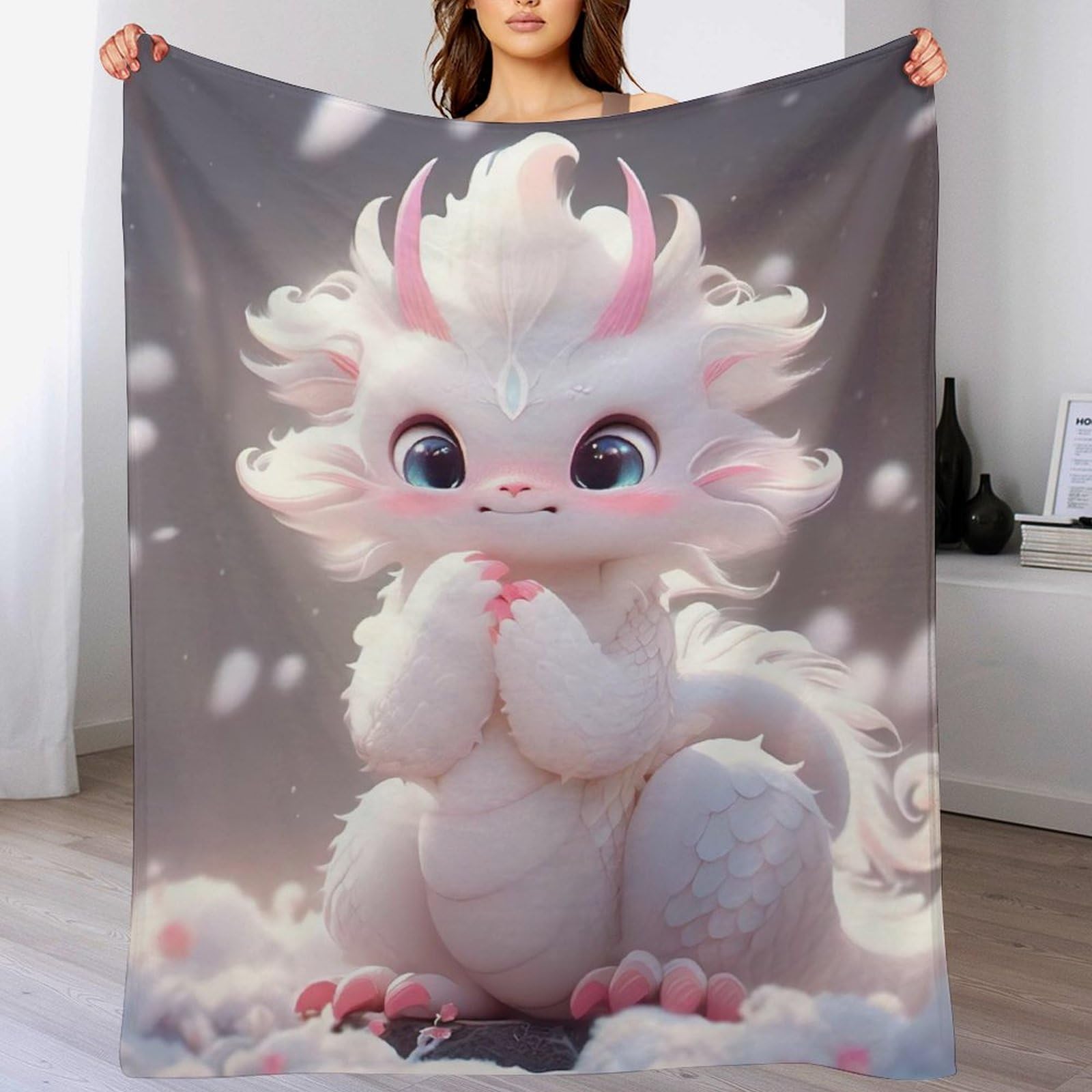 Couverture dragon pour soirées cocooning plaid flanelle douce de canapé